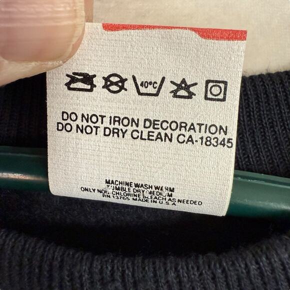 Vtg 80s 90s Sweatshirt Fruit Of The Look 50/50 Made In The USA Black XL Unisex - Picture 3 of 7